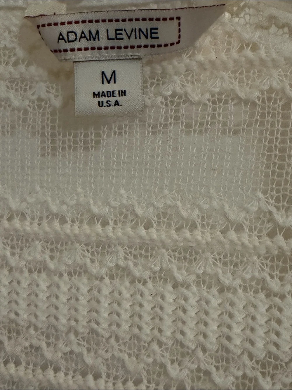 Adam Levine Collection Cream Open-Knit Draped Cardigan - M